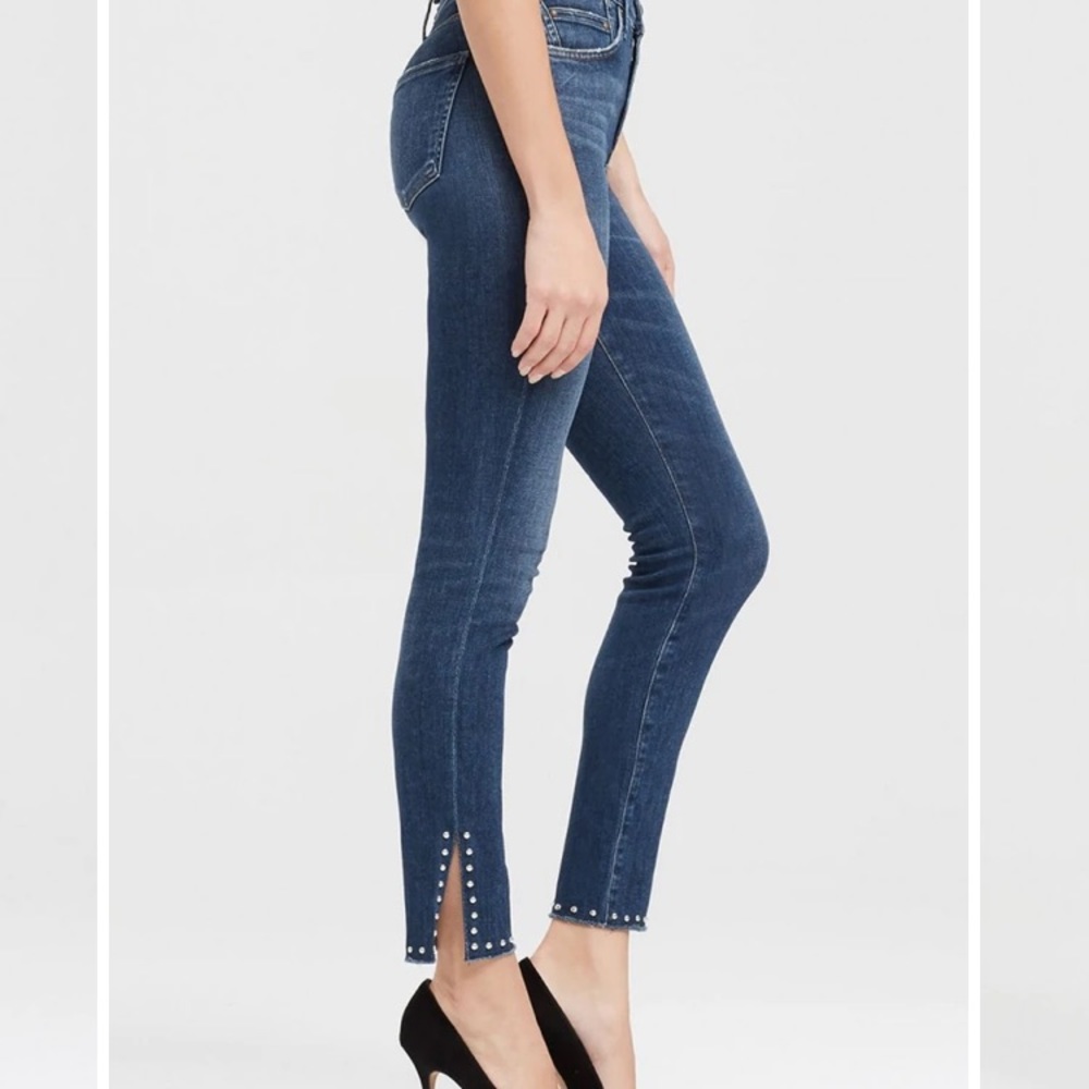 Citizens of Humanity Rocket High Rise Skinny Studded Ventana Jeans Blue